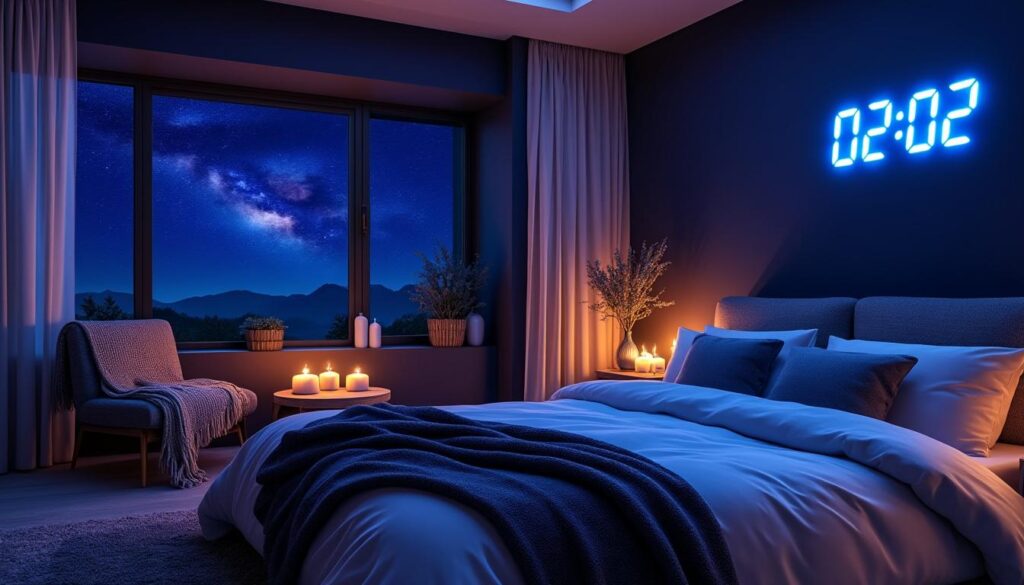 découvrez la signification de l’heure miroir 02h02 et comment harmoniser l’énergie nocturne de votre intérieur. conseils et astuces pour transformer vos nuits et favoriser le bien-être chez vous.