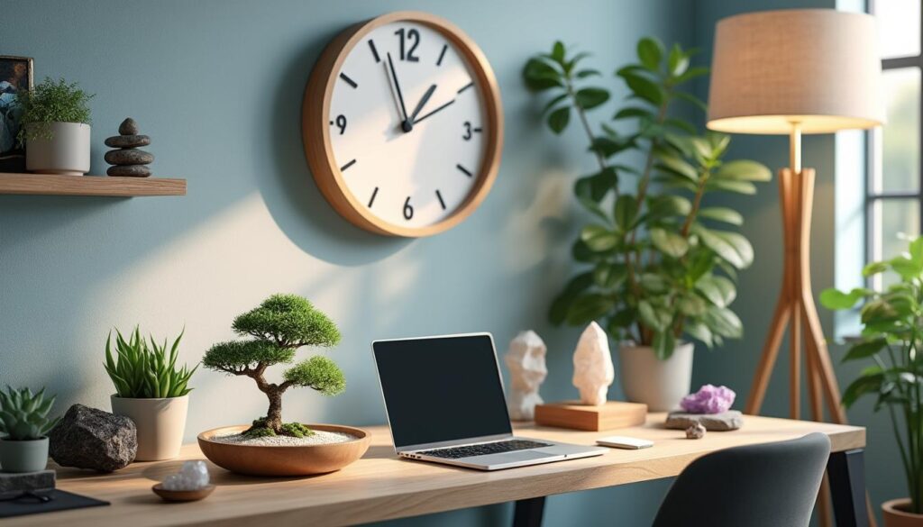 découvrez comment l'heure miroir 10h10 et la décoration feng shui favorisent la concentration. astuces et conseils pour aménager un espace harmonieux propice au travail et au bien-être.