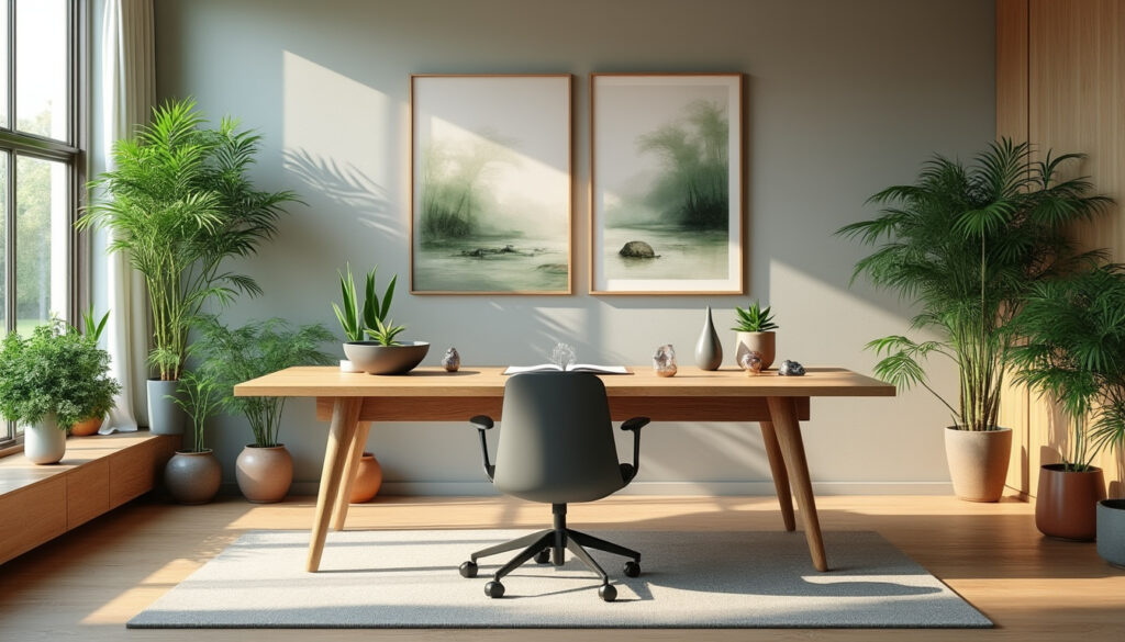découvrez comment l’heure miroir 14h14 peut inspirer l’aménagement d’un bureau feng shui à la maison pour favoriser concentration, harmonie et bien-être au travail.