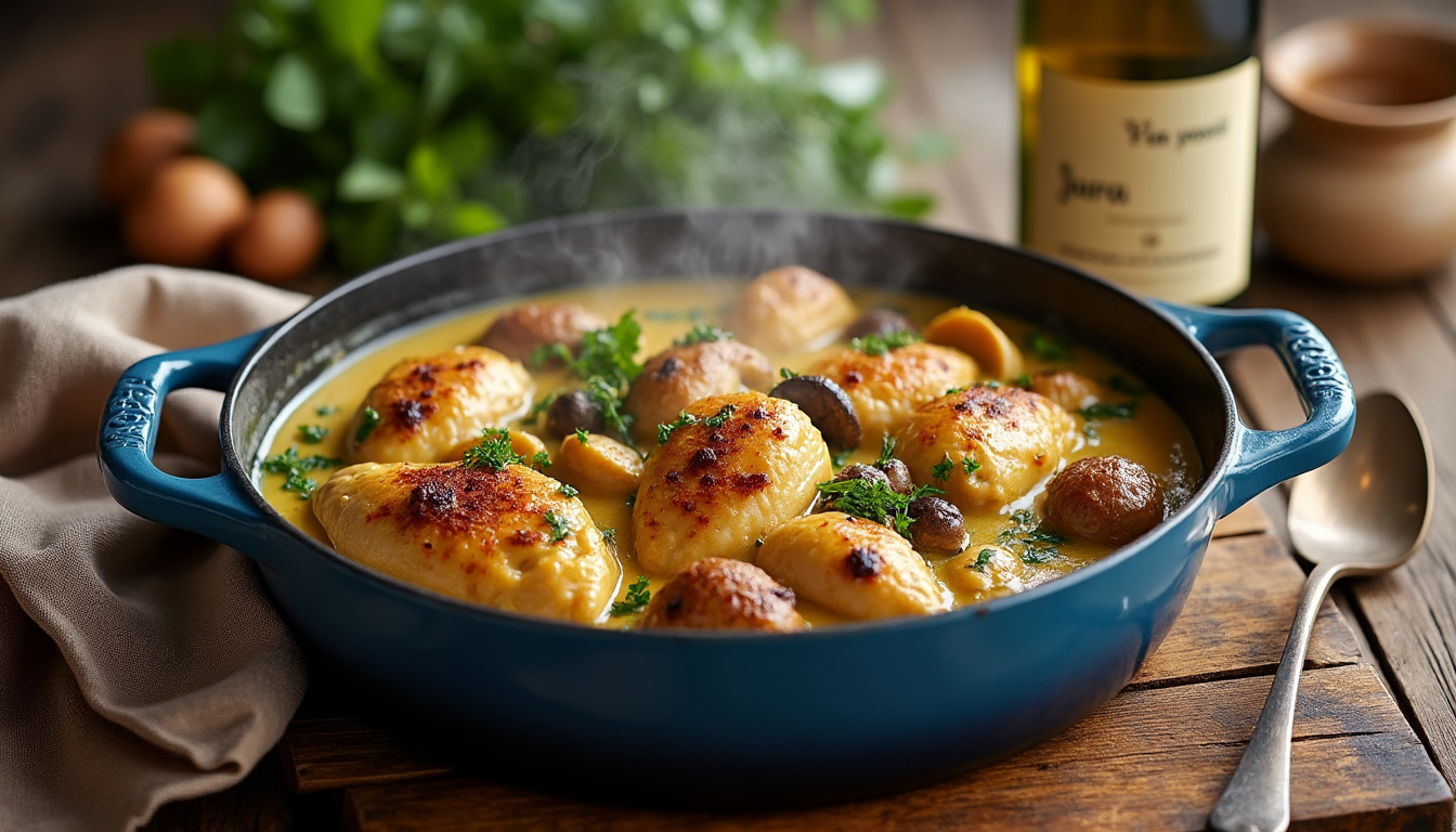 découvrez comment préparer un délicieux poulet au vin jaune la veille pour sublimer ses saveurs et profiter d’un plat prêt à servir, idéal pour impressionner vos convives sans stress le jour j.