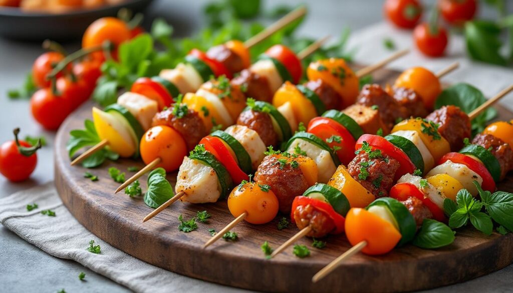 découvrez 20 recettes de brochettes apéro faciles à préparer la veille pour régaler et surprendre vos invités lors de votre prochain apéritif entre amis ou en famille.