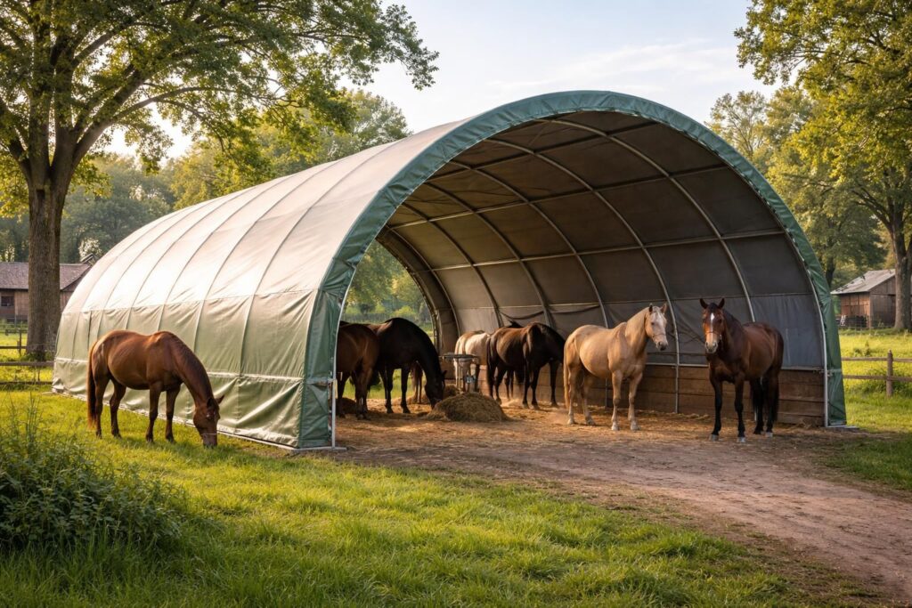 découvrez nos conseils pour bien choisir un abri tunnel adapté à vos chevaux, alliant protection, confort et durabilité.