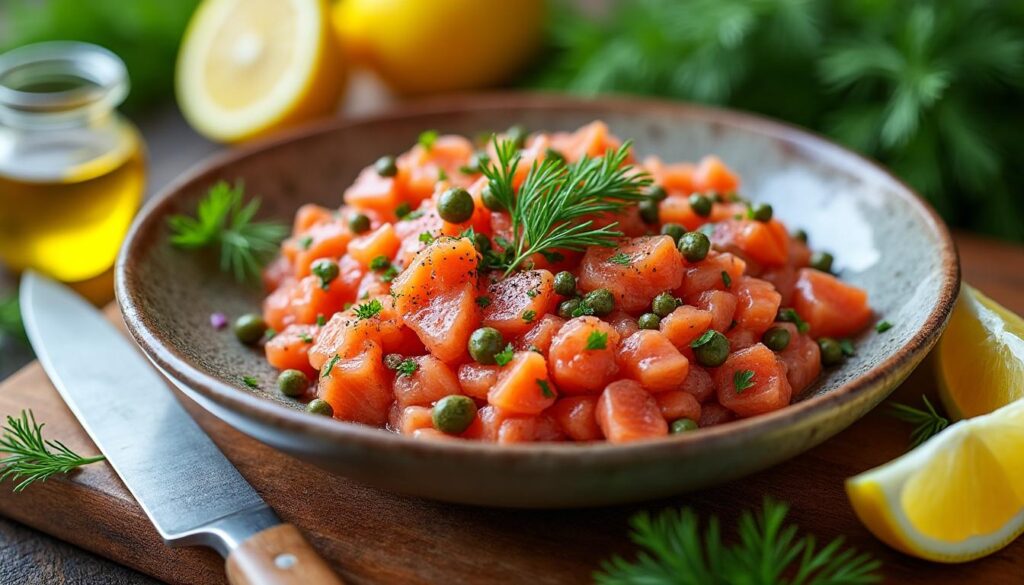 découvrez comment préparer un tartare de saumon frais et savoureux facilement chez vous dès aujourd'hui. recette simple, rapide et délicieuse pour régaler vos papilles.