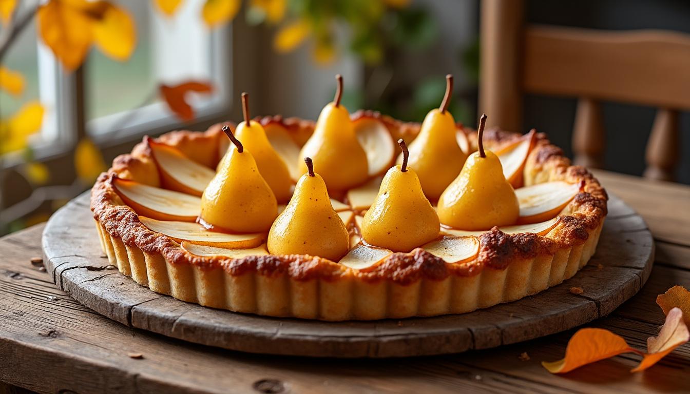 découvrez la tarte poire amandine, une délicieuse pâtisserie alliant douceur des poires et richesse des amandes pour un plaisir gustatif incomparable.