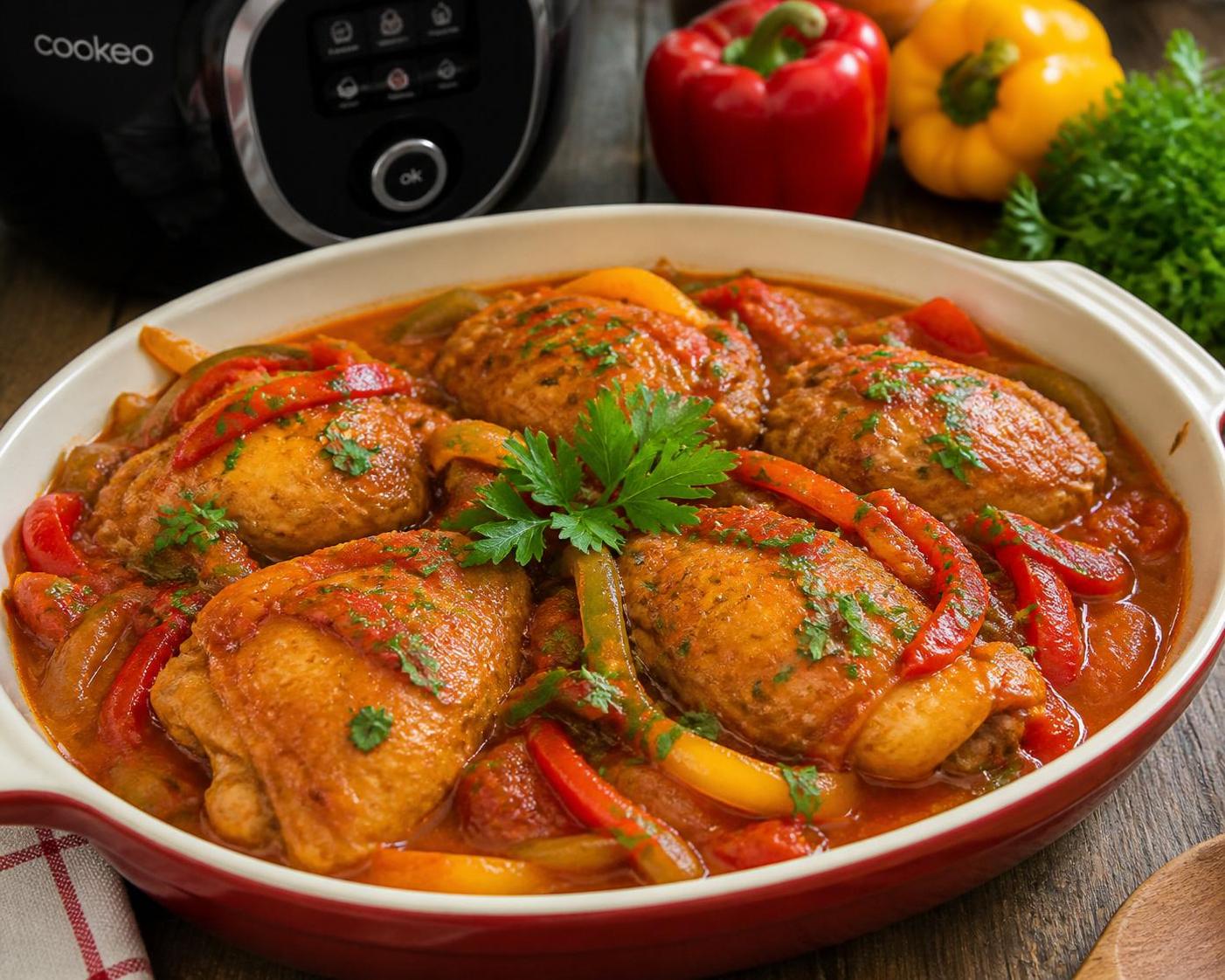 Poulet basquaise cookeo : la recette rapide pour un repas savoureux 2 découvrez la recette rapide de poulet basquaise au cookeo pour un repas savoureux et facile à préparer en un rien de temps.