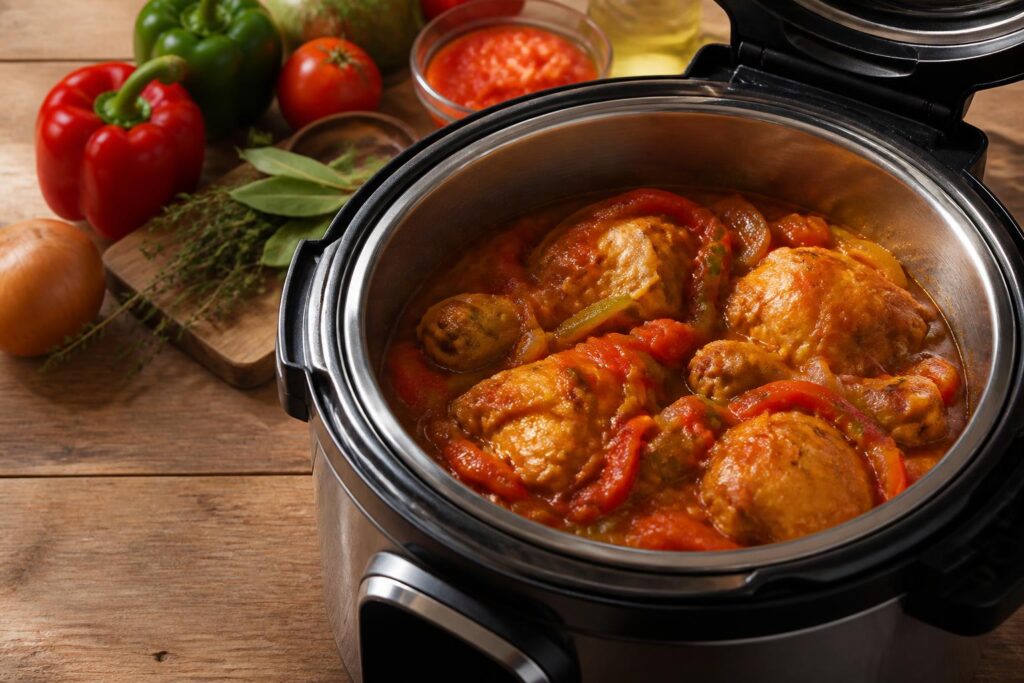 découvrez la recette rapide du poulet basquaise au cookeo, un plat savoureux et facile à préparer pour un repas gourmand en un rien de temps.