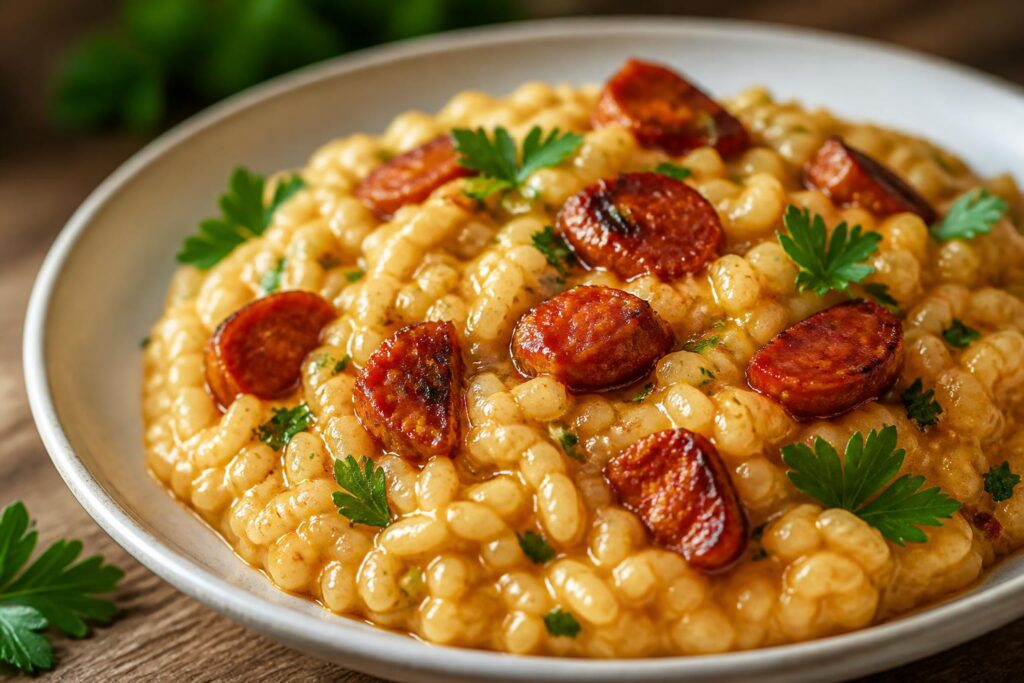 découvrez notre recette de risotto au chorizo, un plat riche en saveurs et en textures, parfait pour un repas gourmand et convivial.