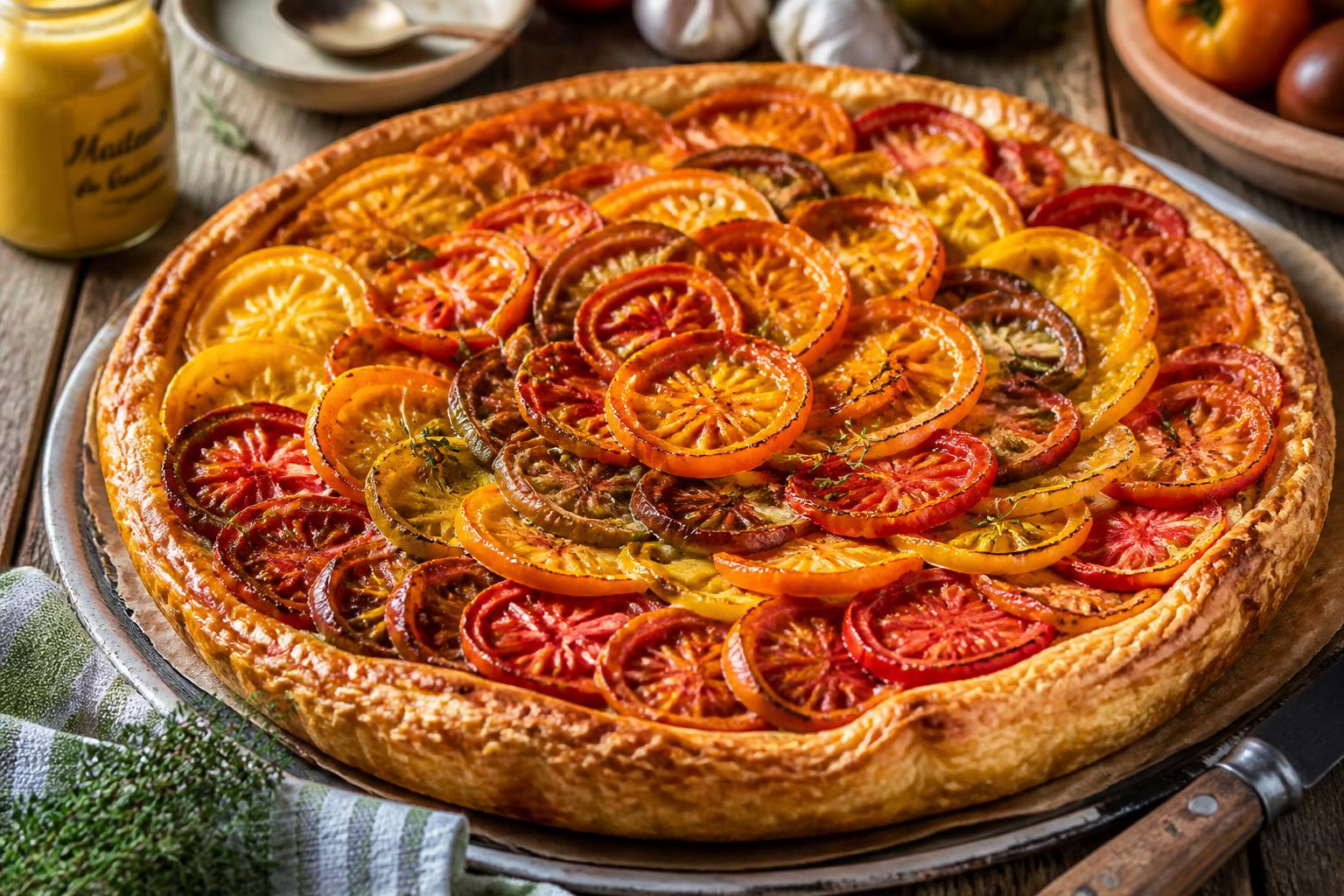 découvrez la recette facile de la tarte tomate moutarde, un plat savoureux et rapide à préparer qui séduira vos invités à coup sûr.