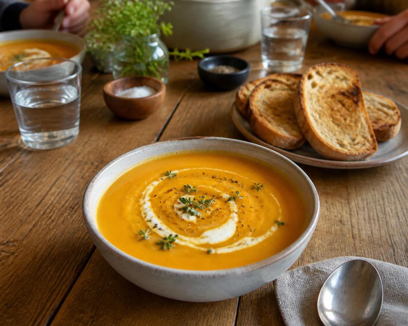 découvrez notre recette facile de velouté de butternut, parfaite pour régaler toute la famille avec un plat chaud, doux et réconfortant.