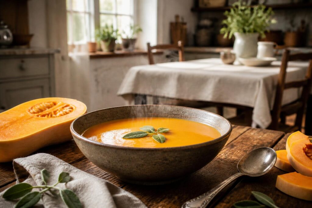 découvrez notre recette facile de velouté de butternut, un plat réconfortant et sain, idéal pour toute la famille. parfait pour les soirées automnales !