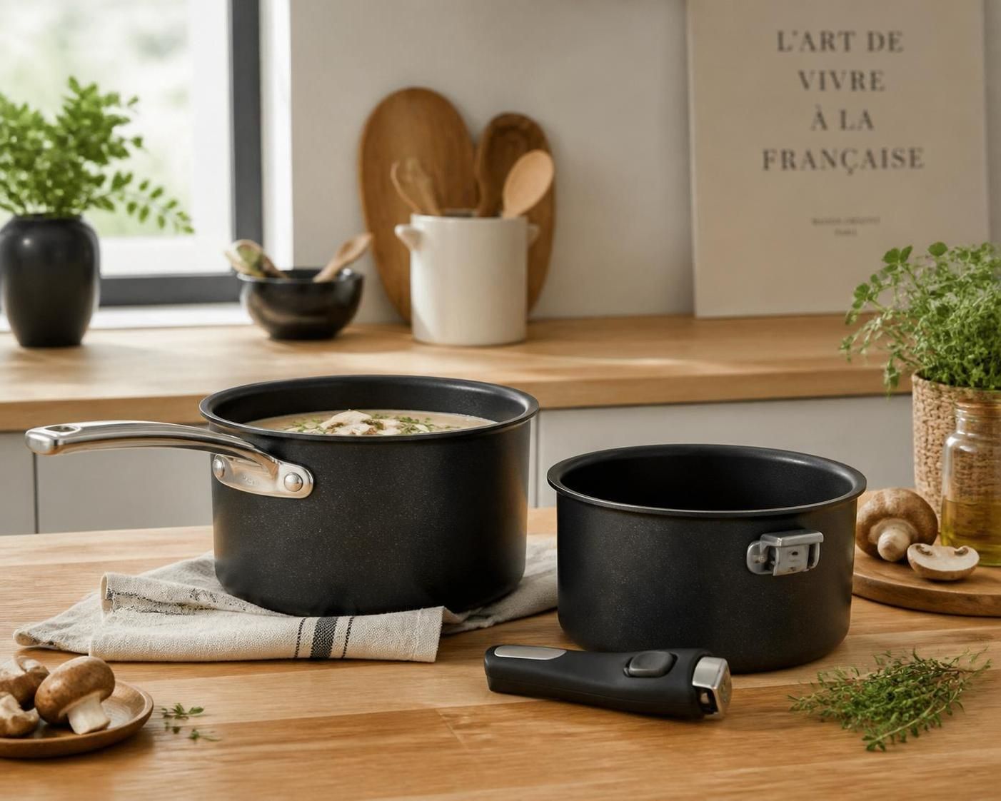 Casserole à poignée fixe ou amovible : le match du rangement et de la praticité 2 découvrez le duel entre casserole à poignée fixe et amovible, pour choisir entre facilité de rangement et praticité en cuisine.