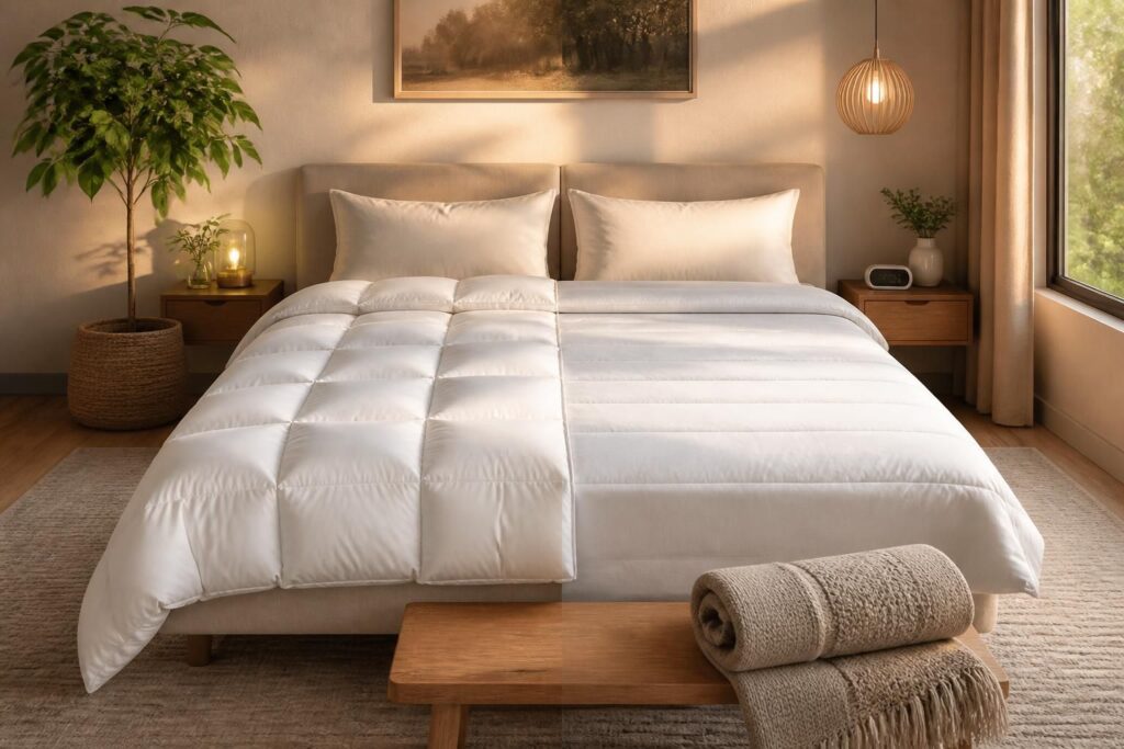 Couette 4 saisons : est-ce vraiment un bon investissement toute l’année ? 1 découvrez si une couette 4 saisons est un bon investissement pour profiter d'un confort optimal toute l'année, en toutes saisons et températures.