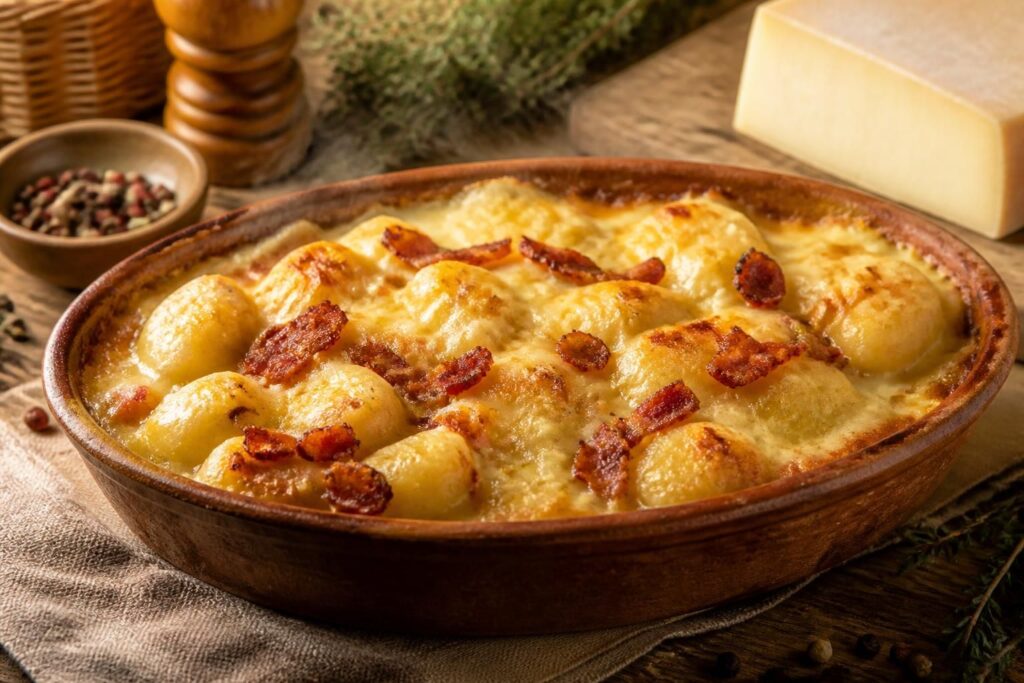 savourez la gnocchiflette, une recette gourmande alliant gnocchis fondants et fromage fondue, pour régaler vos papilles à chaque bouchée.