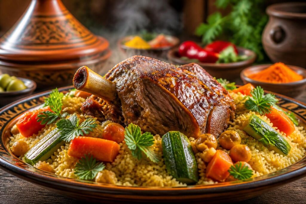 découvrez notre recette d'agneau couscous, une délicieuse revisite de la tradition pour un repas savoureux et convivial.