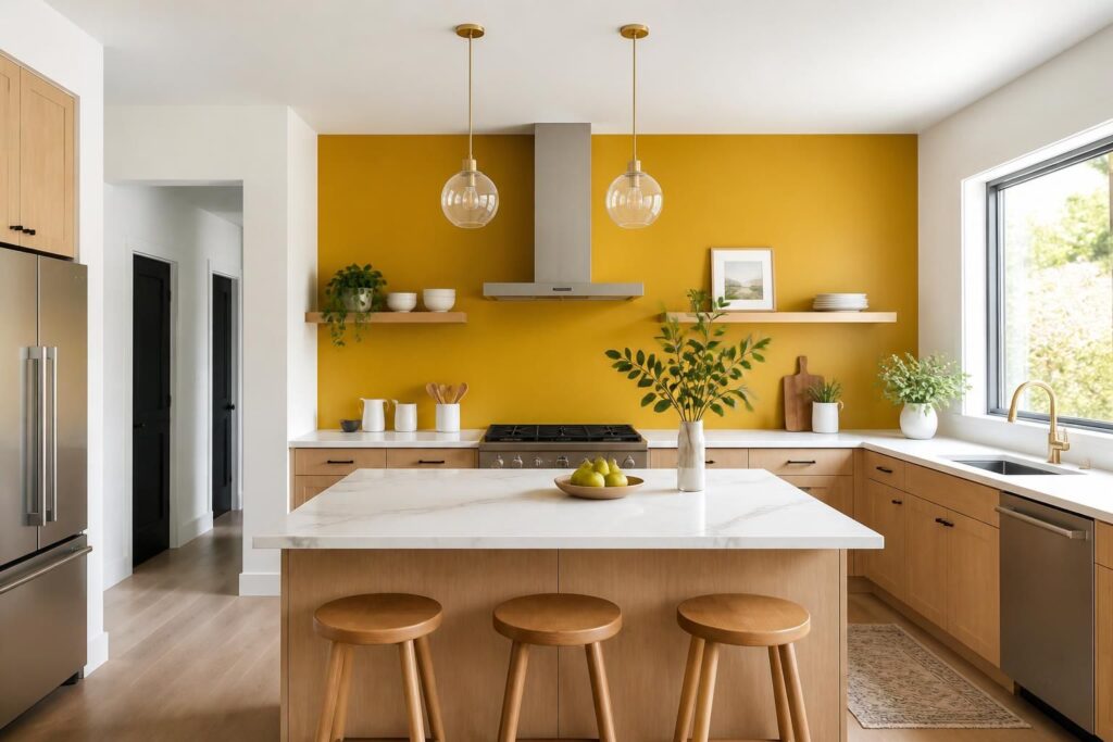 découvrez comment choisir le mur idéal à peindre en couleur dans votre cuisine pour sublimer votre espace et créer une ambiance conviviale.