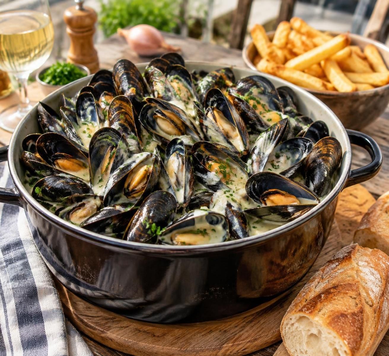 découvrez les bonnes proportions pour réussir des moules marinière à la crème, savoureuses et parfaitement équilibrées.