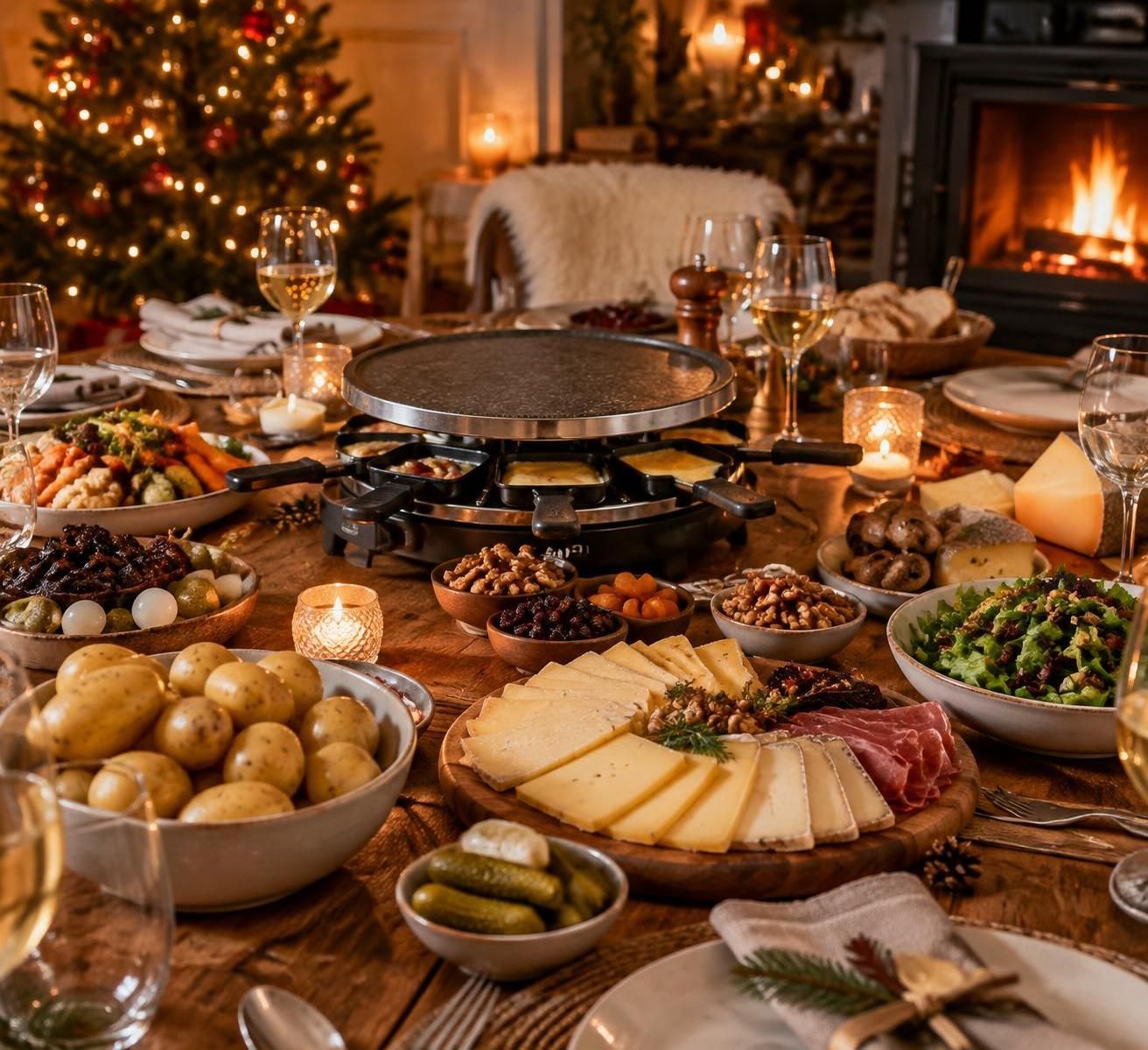 pour noël, revisitez la raclette avec des ingrédients festifs et des accompagnements gourmands : une idée conviviale qui réunit toute la table.